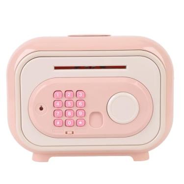 Imagem de Cofrinho eletrônico para crianças, cofrinho eletrônico com senha segura com adesivo para meninos e meninas (rosa)