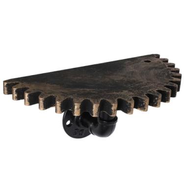 Imagem de Prateleiras flutuantes industriais vintage: pequenas prateleiras flutuantes montadas na parede prateleiras flutuantes de tubo de engrenagem meio redondo para quarto, banheiro, sala de estar, cozinha