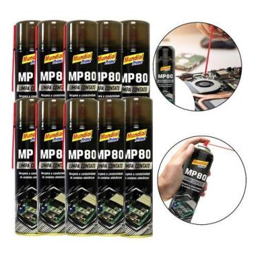 Imagem de Kit 10 Limpa Contato Elétrico 300ml Mundial Prime Mp80
