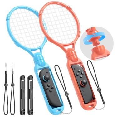 Imagem de "2 Pack [for Switch 2/1] Tennis Racket for Nintendo Switch 2 Controller, Game Accessories for Tennis Aces, Lanyard Separable Hand Grip for Nintendo Switch 2/1/OLED, Sports Accessories for Switch