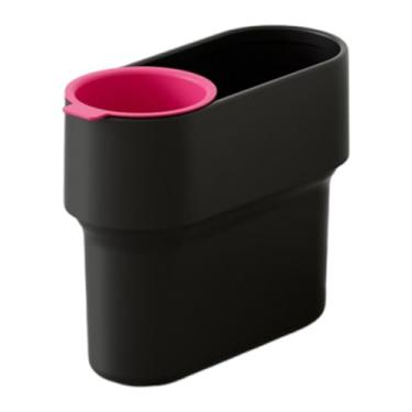 Imagem de WeiLaiKeQi Lixeira com mini copo removível, balde de lixo com tampa aberta, fácil separação de resíduos domésticos para mesa de entrada e sala de estar, Preto