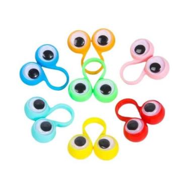 Imagem de Fantoches De Dedo Para Crianças, Anéis De Plástico, Olhos Oscilantes, 