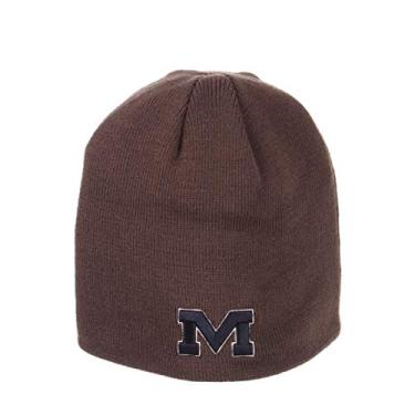 Imagem de Gorro de tricô Zephyr Mississippi Rebels cinza com borda crânio – NCAA Ole Miss Cuffless Gorro de inverno