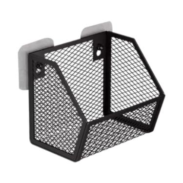 Imagem de Ioensy Cestas suspensas de arame de metal para montagem em parede, decoração de parede resistente, cestas de armazenamento em grade para armazenamento de, Preto, 14.8 X 11 X 13.5 Cm