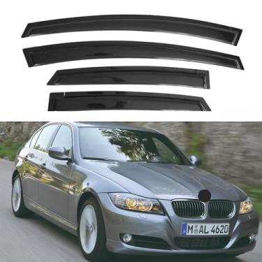 Imagem de Viseira de janela IG para BMW Série 3 Sedan 2005-2011, protetor de chuva, defletor de janela de ventilação lateral extra durável, 2005 2006 2007 2008 2009 2010 2011 (apenas Sedan)