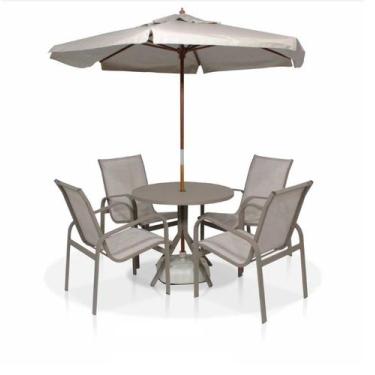 Imagem de Conjunto de Mesa Com 4 Cadeiras Linha Leve Com Ombrelone Grátis - Capp