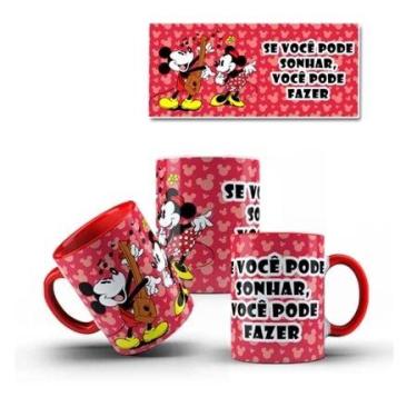 Imagem de Caneca Mickey e Minnie COM SEU NOME Vermelha Vários Modelos - loja din