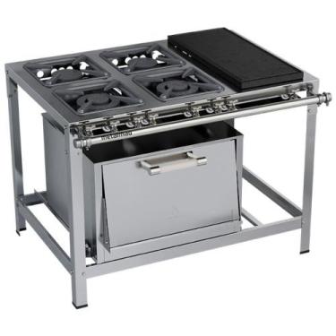 Imagem de Fogão Industrial Stori Premium 4 Bocas 30x30 Forno com Chapa M22 Aço I