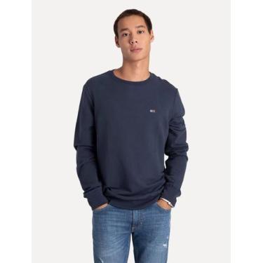 Imagem de Moletom Tommy Jeans Masculino Regular Crewneck Fleece Azul Marinho, S/