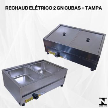 Imagem de Rechaud elétrico de mesa banho maria 2 cubas 10 kg - YRON MAQ, 220V