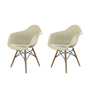 Imagem de Conjunto com 2 Cadeiras Eames Arm DSW Fendi e Madeira - Mobly
