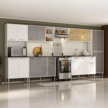 Imagem de Armário de Cozinha Modulada Completa Compacta 399cm com Balcão de Pia Multimóveis MP2279