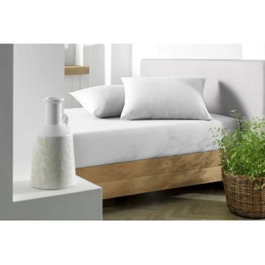 Imagem de Lençol De Malha 100% Algodão Com Elástico Casal Soft - Branco