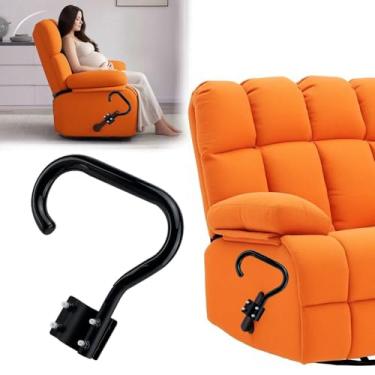 Imagem de Chanvoo Extensor de alça reclinável para idosos – Aço resistente com aderência acolchoada ajustável, design ergonômico para meninos preguiçosos e poltronas reclináveis de madeira, fácil instalação