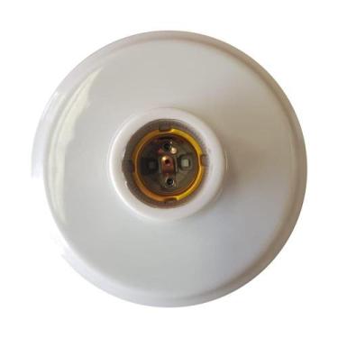 Imagem de Plafonier de plástico branco e bocal e27 porcelana - foxlux - GENERICO
