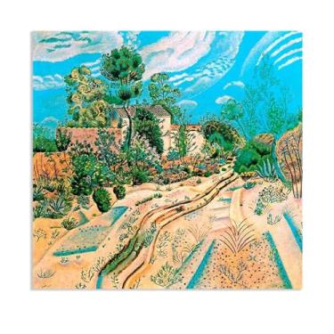 Imagem de SDYJ6GSW Joan Miro Pôster Surrealismo The Waggon Tracks Impressão em tela Reproduções de arte de parede de pinturas famosas sala de estar quarto escritório decoração de parede 30x30 cm (30.5x30.5 cm