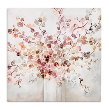 Imagem de Stupell Industries Buquê de videira floral abstrata quente flores vermelhas, design por Kristen Brockmon Canvas Wall Art, 76 x 76 cm, rosa