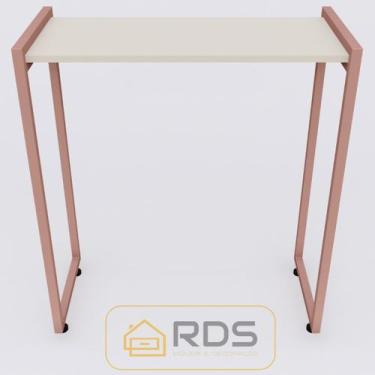 Imagem de Aparador Bella Pés Rosé Gold 68x30x76 - RDS, Off-White