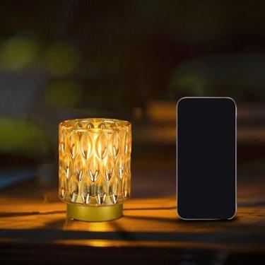 Imagem de Asixxsix Abajur de Mesa Sem Fio, Abajur a Pilhas com Temporizador, Abajures de Vidro Sem Fio com Lâmpada LED para Mesa de Cabeceira, Luminária de Destaque para Sala de Estar