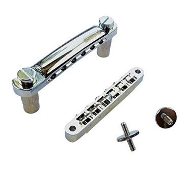 Imagem de Wilkinson Tune-O-Matic Bridge w/ M4 Posts + Tailpiece Gibson Les Paul, Chrome