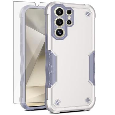 Imagem de Asuwish Capa de celular para Samsung Galaxy S24 Ultra 5G com protetor de tela de vidro temperado, híbrida, fina, resistente, à prova de choque, rígida, acessórios de proteção S24Ultra 24S S 24 24Ultra