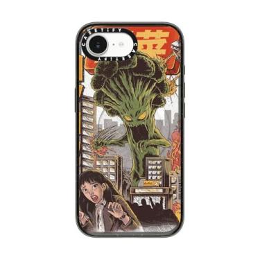 Imagem de CASETiFY Capa Impact para iPhone 16e [4X testado contra quedas de grau militar/proteção contra quedas de 2,5 metros/compatível com Magsafe] - Broccozilla - preto transparente