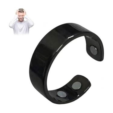 Imagem de KOFISNI Auvulis Anéis de Enxaqueca para Mulheres Homens Aço Inoxidável Ajustável Calmi Anéis Vitalidade Linfática Magneti Aliviar Fadiga Anéis, Metal, Sem pedra preciosa