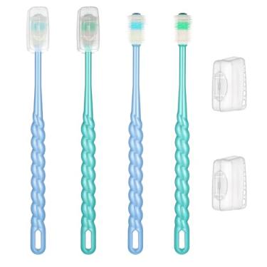 Imagem de EupHHonycs 4 escovas de dentes macias para cães e gatos pequenos de 360 graus para filhotes, cães pequenos e gatos