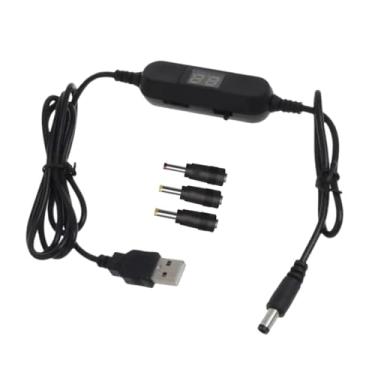 Imagem de Esquirla Cabo conversor de voltagem USB 5V para 1,2V-12V, cabo de alimentação, display LED, regulador de energia de 130 cm, linha para luzes LED, brinquedos, com 3 Conectores
