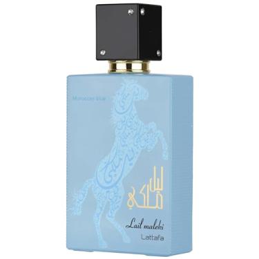Imagem de Lattafa Perfume Lail Maleki marroquino azul – picante, cítrico, amadeirado, oud – Eau de Parfum Spray fragrância de longa duração unissex, 100 ml