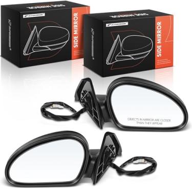 Imagem de A-Premium Par (2) espelhos retrovisores elétricos do lado do motorista e do passageiro - compatível com Ford Escort 1998-2003 - Espelho retrovisor externo preto dobrável manual não aquecido
