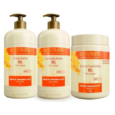 Imagem de Kit Shampoo + Condicionador + Máscara Bio Extratus Cabelos Porosos