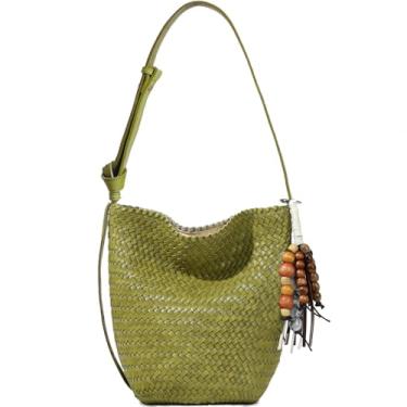 Imagem de JINMANXUE Sacola de tecido para mulheres, bolsa feminina e bolsas, bolsa fashion para cesta de vegetais, bolsas transversais de ombro casual, Verde limão