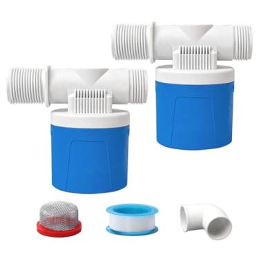 Imagem de Válvula flutuante de água de entrada lateral de 2,5 cm, 2 pacotes de válvula automática de controle de nível de água para tanque de água, calha de água, piscina, calhas de gado, destilação, energia