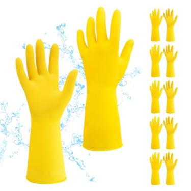 Imagem de HOFASON Luvas De Limpeza Borracha, Reutilizáveis Para Lavar Louça, 6 Pares Cozinha Impermeáveis Proteção Da Saúde Das Mãos E Dedos, Flexíveis, Duradouras, Confortáveis Antiderrapantes