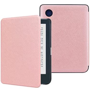 Imagem de DMLuna Capa para Kobo Clara BW (modelo N365)/Clara Color (modelo N367)/Clara 2E 15.2 cm, capa protetora de couro PU premium ultrafina e leve com função hibernar/despertar automática, ouro rosa