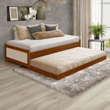 Imagem de Bicama Bibox Solteiro 195cm X 43cm Serena Castanho/Bege