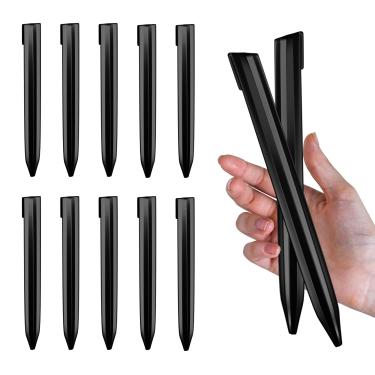 Imagem de Solution4Patio 13 peças de estacas de borda de paisagem, estacas de metal para jardim de 20 cm, pontas de ancoragem, placa dobradora de aço, preto