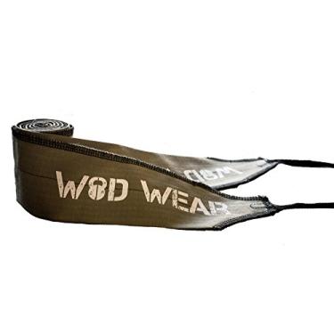 Imagem de WOD Wear Envoltórios de pulso para levantamento de peso, treinamento de força, musculação, treinamento cruzado, halterofilismo olímpico, suporte de ioga – tamanho único – 100% (costura oliva/preta)