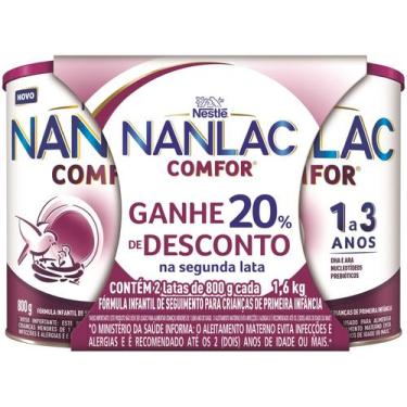 Imagem de Fórmula Infantil Comfor Nanlac Leite Nestle 1,6kg 2 Unidades, 2