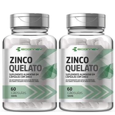Imagem de Zinco Quelato 400Mg 60 Cápsulas - Ecomev (Kit 2)