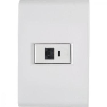 Imagem de Conjunto 4x2 com 1 Tomada RJ45 cat. 6 Tramontina Liz Branco