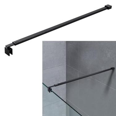 Imagem de Barra de suporte para porta de chuveiro, comprimento ajustável 27 3/12.7 cm-47 1/12.7 cm (700 mm-1200 mm) para painel de porta de vidro sem moldura de 5/16" (8 mm) a 3/8" (10 mm) de espessura, preto