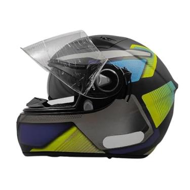 Imagem de Capacete Moto Ebf Xtroy Com Óculos Interno Fumê + Narigueira (58,Amarelo)