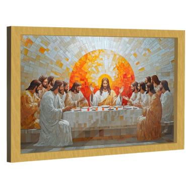 Imagem de Quadro Decorativo Santa Ceia Estilo Geométrica