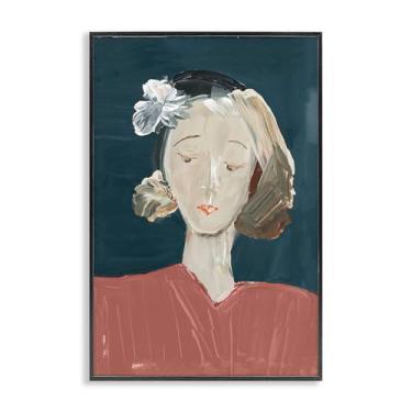 Imagem de Stupell Industries Retrato feminino vintage preto emoldurado giclée design de arte por casa cartissi, 18 x 12