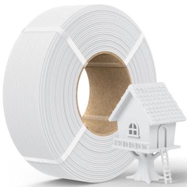 Imagem de JAYO Refil rápido PETG de 1,75 mm, branco, 1,1 kg, filamento de impressora 3D de impressão rápida para carretéis reutilizáveis, compatível com Bambu Lab, acabamento fosco suave, forte e resistente a