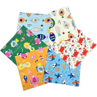 Imagem de SZRUIZFZ 6 peças de tecido acolchoado de algodão quadrados 50,8 cm x 50,8 cm pacotes de tecido de quartos gordos para costura patchwork pré-cortados colcha quadrados tecidos de costura para artesanato