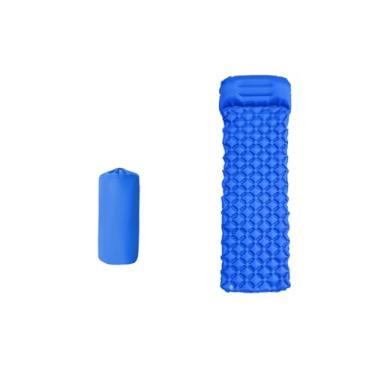 Imagem de Colchão de ar leve para acampamento TPU inflável almofada de dormir impermeável portátil colchão dobrável (0,6 kg/190 x 58 cm) (azul)