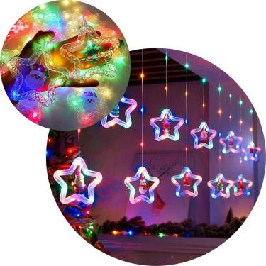 Imagem de Pisca Cascata Noel Árvore Natal LEDs Colorido 3,5M 110v-220v